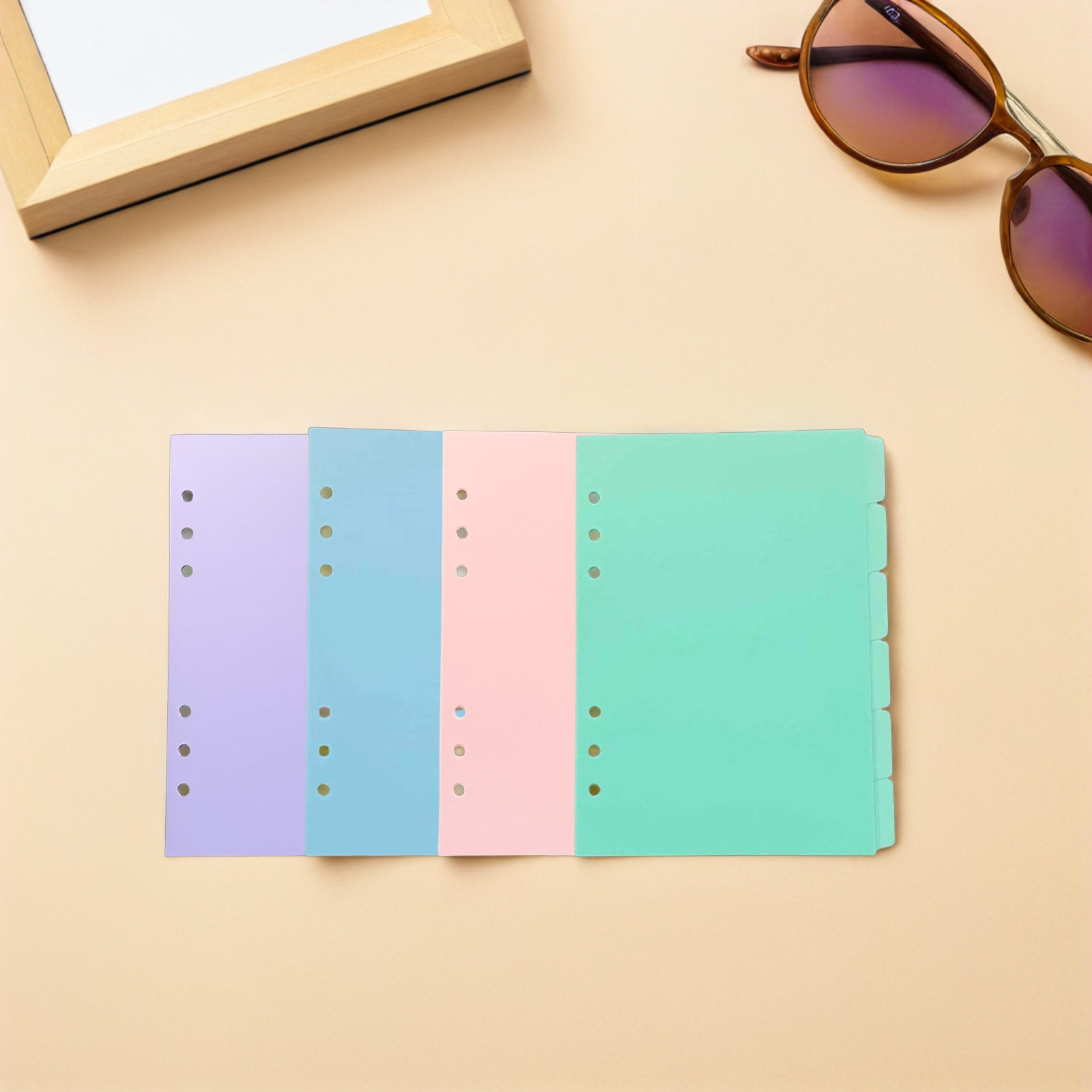 Index Tab Divider - 4 Sets Kunststoff-Index-Trennblätter, flexible, reißfeste Registerblätter,