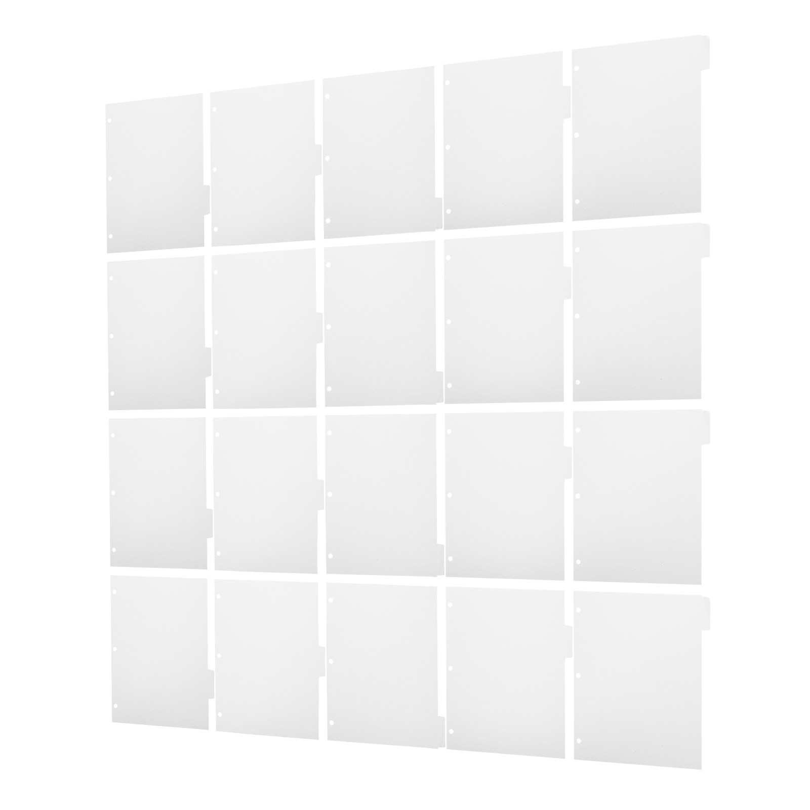 Index Tab Divider - 4 Sets Leere Schreibseiten-Trennblätter 11x9 Weiß