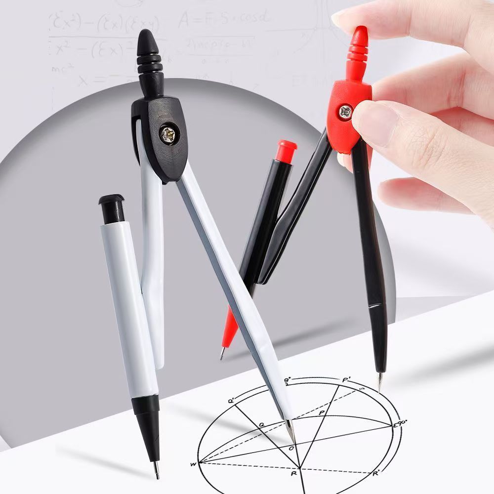 Compass Geometry Set - Metallkompass, professionelle Mathematik-Geometrie mit Bleistiftmuster, für
