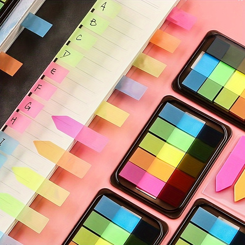 Index Tab Divider - 100 Stück fluoreszierende Index-Tabs, Haftnotizen, Seitenmarkierungen,