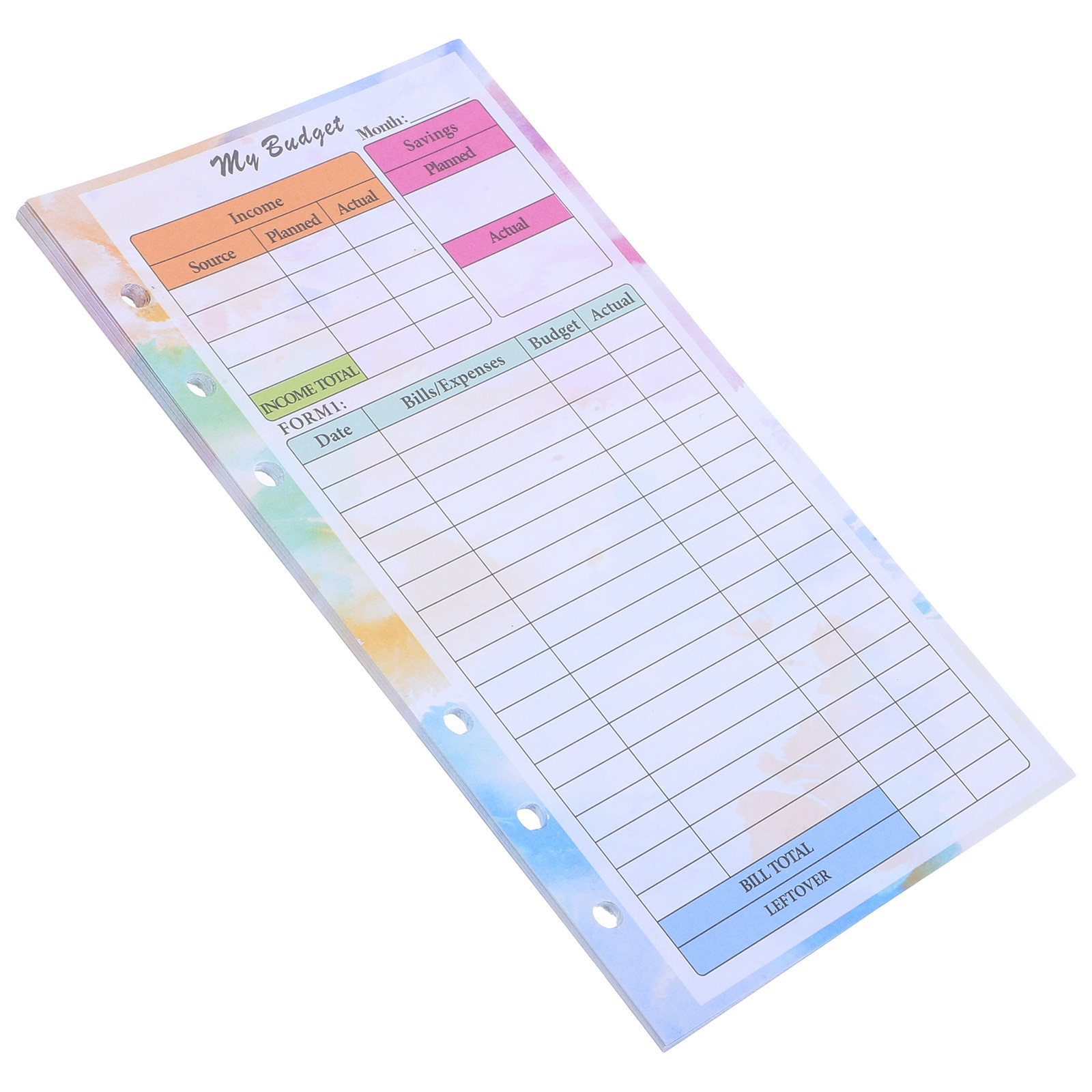 Planner Weekly Budget - 14 Blatt Budget-Notizbuch A6-Größe, bunte nachfüllbare