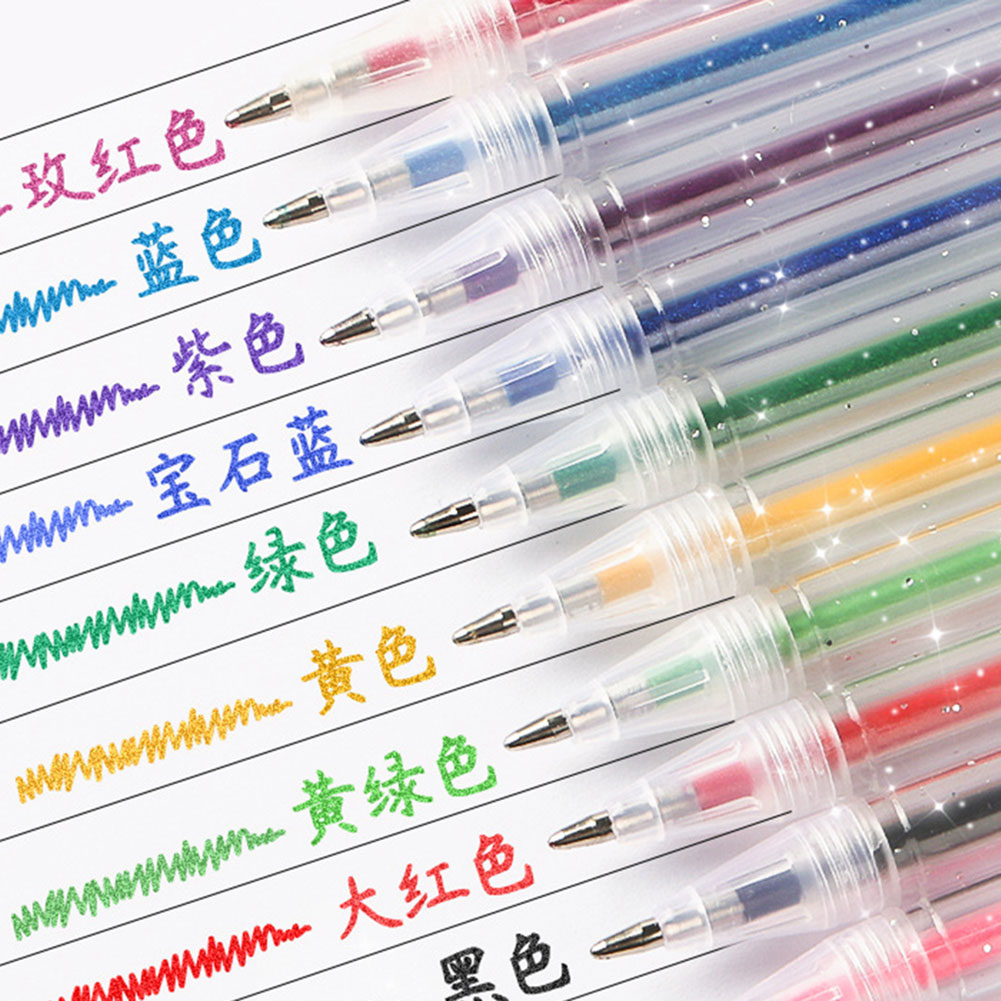 Gel Ink Pen Set - Glitzer-Gelstift-Set, glättende fließende Tinte zum Feiertagsgeschenk