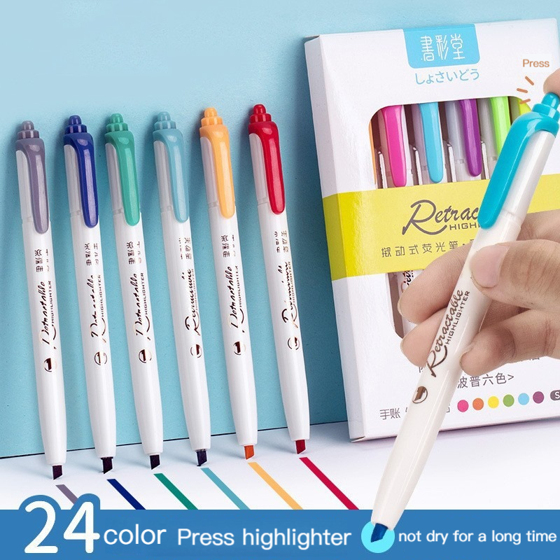 6-Farben-Textmarker mit Druckk – Highlighter Set Pastel Bewertung und Preis
