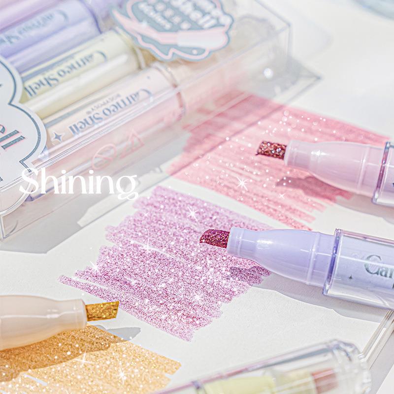 4 farben/Set Glitter Textmarke – Highlighter Set Pastel Bewertung und Preis