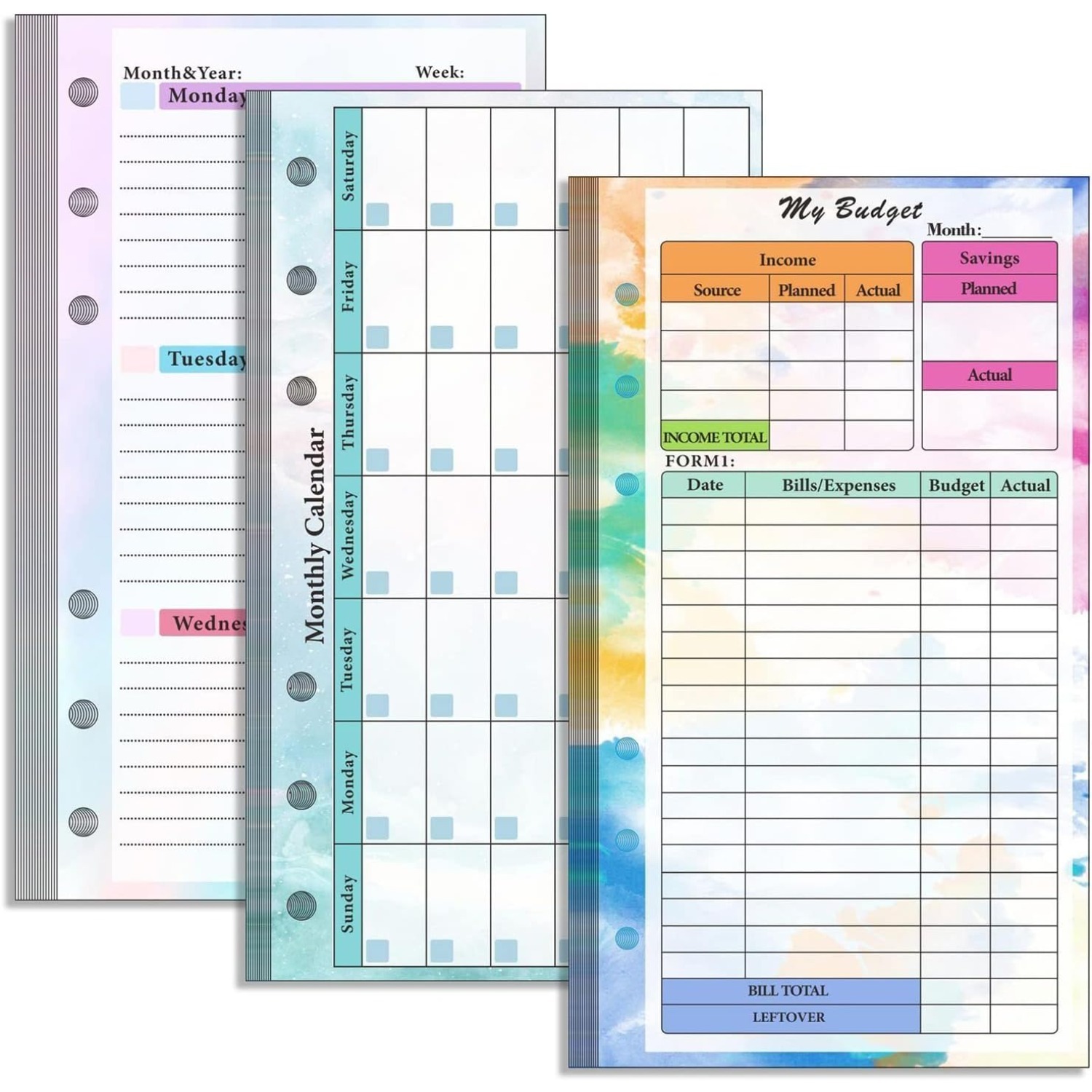 Set mit 6-Loch-A6-Ordnerminen  – Planner Weekly Budget Bewertung und Preis