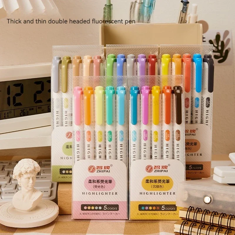 5 Farben/Box Doppelköpfiges Te – Highlighter Set Pastel Bewertung und Preis